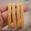 Bracelet 4 pièces/lot Dubai couleur or hommes femmes Bracelet cuivre larges bracelets pour main bijoux éthiopiens/arabes nigérians