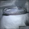 Brand Brand Moda Pavor de Moda 300pcs 5A Cubic Zirconia Baguette Bracelet Big Shinning for Women Wedding AccessariesBangle Dhc6j