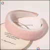 Hoofdband mode gevoerde hoofdbanden voor vrouwen brede bezel haarbanden Dikke Veet Hair Hoop Girls Sponge niet -slip Haarbandaccessoires Drop Dhaac