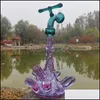 Andra rökningstillbehör Glas Funktionellt stänkvatten Bong 10mm Kvinnlig gemensam Perc Hookah Pipe Terp Slurper Bubbler Oil Rig Drop de Dhyob