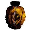 Sweats à capuche pour hommes printemps sweat à capuche pour hommes Hip Hop sweat unisexe drôle 3D flamme tigre Lion hauts à la mode