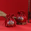 Presentförpackning 12st kinesisk stilårs välsignelse påsar sammet dragkastfickor förpackning baby shower party-supplies