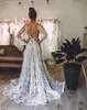 Vestidos de novia de línea A con estrella brillante, vestidos de novia con cuello en V profundo, vestidos de novia bohemios de playa, nuevos vestidos de fiesta de boda