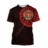 T-shirt da uomo Tatuaggio pompiere 3D All Over Stampato da donna per uomo T-shirt casual estiva T-shirt manica corta 06