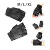 Cycling Gloves Half Finger Fingerless Winter PU Leather For Climbing Skating