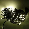 Saiten 10M 80 LED Fairy String Lights Schwarzer Draht Weihnachtsbaum Girlande Licht Hochzeit Party Wasserdichter Vorhang