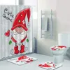 Douchegordijnen Leuke Cartoon Gnome Kerst Gordijn Badkamer Set Elf Dwerg Schilderen voor Kid Bad Decor Tapijt Tapijt 221104