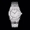 TWF 34mm 77350 A5800 Automatic Ladies Watch 50th Anniversary White Textured Dial Stick Markers Stainless Steel Bracelet Womens Watches Super Edition Puretime C3