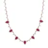 Collier ras du cou Micro pavé rouge transparent, breloque en forme de goutte d'eau, chaîne de Tennis en or Rose CZ pour femmes, bijoux à la mode