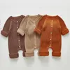 Rompers 0-3Y Baby Romper Knitted Born Girls Boys Jumpsuit Outfit Autumn Solid幼児の子供たち