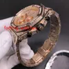 Алмазные мужчины смотрят высококачественную vk -хронографию Quartz Movements Watches Rose Gold Спортивные часы из нержавеющей стали Full Iced O316A2050572