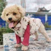 Animaux de compagnie fourrure gilet veste chien vêtements doux animal Jacquard manteau Plaid chiens vestes Double face