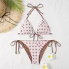 Kvinnors plus storlek badkläder populära designer bikinis set textil bokstav tryckt damer bodysuit baddräkt strand party kvinnors baddräkt 0501 d3fw