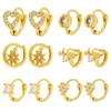 Boucles d'oreilles cerceau mode coeur cristal brillant CZ pour femmes Bijoux géométrique strass déclaration Bijoux cadeaux