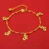 Butterfly Design Women Anklet Chain Fashion Foot Chain 18k Yellow Gold Filled Lovely Summer Beach Jewelry Gift