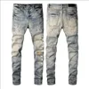 23SS Designer Jeans Mens denim broderi byxor mode hål byxa oss storlek 28-40 hiphop nödställda dragkedja byxor för manlig 20270L