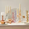 양초 홀더 빈티지 유리 프랑스 스타일 촛대 크리스탈 간단한 결혼식 낭만적 촛불 저녁 식사 홈 장식