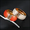 Bangle Bangle Glittering Fish Scale Mönster Armband för kvinnor Dropp Oljelegering Rhinestone Wide Femme Wedding Jewelrybangle Drop Deli Dhhh7