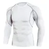 Män skjorta kompression lager bas snabb torr lång ärm träning cykling gym fitness sport kroppsbyggande underkläder t-shirt278k
