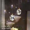 Pendant Lamps Modern Light Luxury Crystal Chandelier Creativity Hanging Lamp Indoor Bedroom Bedside Living Room Study Decoration