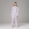 Skijacken, Kleidung, einteiliger Skianzug, bedruckt, Damen-Snowboardjacke, Thermooverall, winddicht, wasserdicht, Schneeset, Overall