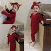 Clothing Sets 0-24M born Infant Baby Girls Ruffle T-Shirt Romper Tops Leggings Pant Outfits Clothes Set Long Sleeve Fall Winter 221104