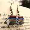 Dangle Earrings School Retro Library Booksマルチカラージュエリーホリデーアニバーサリーファッション女性