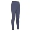 L-144 High Rise Fleece Tight Naked Feeling Yoga Pants Elastic Leggings with Pockets have T-Line Running Sweatpants Solid Color Women Trousers