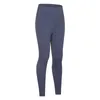 L-144 High Rise Fleece Tight Naked Feeling Yoga-Hose, elastische Leggings mit Taschen, T-Line-Lauf-Jogginghose, einfarbige Damenhose