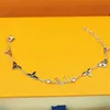 Women designer bracelets fashion love bracelet jewelry luxury monogram letter charms diamond chain lock pendant plated silver rose gold