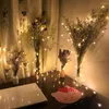 Strings LED Solar Copper Wire Lâmpada Luzes de fadas ao ar livre 10m Kerst String Light para jardim de casamento