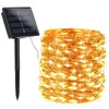 Str￤ngar 12/22/32m LED utomhus Solarlampa 100/200 lysdioder Str￤ngljus Fairy Holiday Christmas Party Garland Garden Waterproof