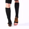 Men's Socks Fashion Design 2PC Unisex Compression Zipper Stretch Leg Support Open Toe Knee Stocks Solid Sock