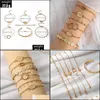 Bangle Bangle Goldplated Charms Moon Armband f￶r kvinnor Luxury Pearl Stone Star Leaf Hollow Geometric Alloy Metal Jewelry Accessori DH7YB