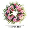 Fiori decorativi Porta Ghirlanda di fiori Testa di peonia Ghirlanda fatta a mano da 55 cm per esposizione all'aperto primavera estate # t2g224E