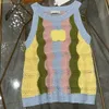 Moda mujer tanques letras diseño chaleco hilo de lana colorido clásico estilo de la jungla casual señoras camis elástico camiseta sin mangas letra impresa camisetas