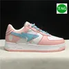 Chaussures habillées Low 2023Sta Apes chaussures de sport hommes femmes Nigo Teal Brown Comics jaune rouge cuir verni noir triple blanc bleu peinture beige daim rose pastel