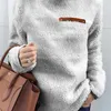 Толстовка для женских толстовки осенняя зимняя топ с длинным рукавом плюш теплый пуловер Туника Женская розовая женская одежда на молнии на молнии 221104