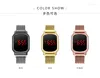 Montres-bracelets montre d'affaires pour hommes haute qualité tactile grand écran LED électronique rectangulaire montres alliage d'or aimant numérique