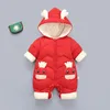 Rompers Boys Jumpsuit Winter Baby Plus Velvet暖かいRopa Snowsuit Cartoon Rabbit Toddler Ovanols Oanultion Clothes Mono 221104