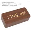 Caixas de relógio LED Wood Clock Digital Alarm eletrônico Widescreen com display de umidade da temperatura para o escritório