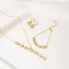 Ensemble de collier et boucles d'oreilles, breloques carrées en cristal, bijoux de haute qualité, pendentif géométrique, Bracelet, cadeaux pour femmes et filles