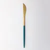 Zestawy naczyń obiadowych 304 Kreatywne minimalistyczne nóż ze stali nierdzewnej i widelca łyżka złota