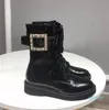 St￶vlar Buckle Womens Half High Heel pekade t￥r Mid-Calf Ladies Knight Leather