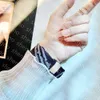 Rem för Watch Band Iwatch 7 SE 6 2 3 4 5 Series 41mm 45mm 40mm Link Chain Wristband Plaid Leather Smart Straps 45 38 44mm Fashion Designer Women Men Armband1962759