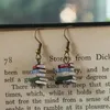 Dangle Earrings School Retro Library Booksマルチカラージュエリーホリデーアニバーサリーファッション女性