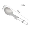 Servis uppsättningar Pure Titanium Folding Tooth Spoon Multifunktionell utomhuscamping Picknick Travel Portable Table Kök