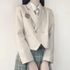 Clothing Sets Women Dress Suit JK Preppy Style High School Class Girl Student Uniform Short Waist Blazers Clothes