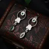 Bengle oorbellen natuurlijke turquoise edelsteen 925 sterling zilveren drop designer sieraden boete voor vrouwen speciaal cadeau