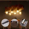 Hangende lampen 6 kroonluchter loft vintage houten visvorm decoratieve industrieel hangende licht indoor lichten